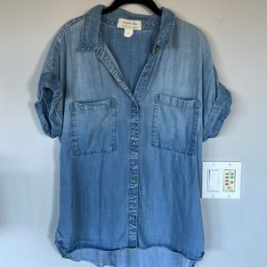 Cloth & stone short sleeve button up sz L